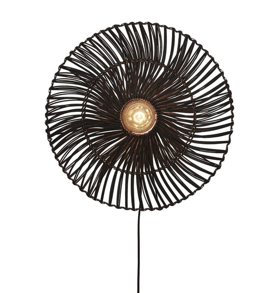GOOD&MOJO I Wandleuchte I ZANZIBAR I Farbe: Schwarz I Schirm: Ø55 x 14