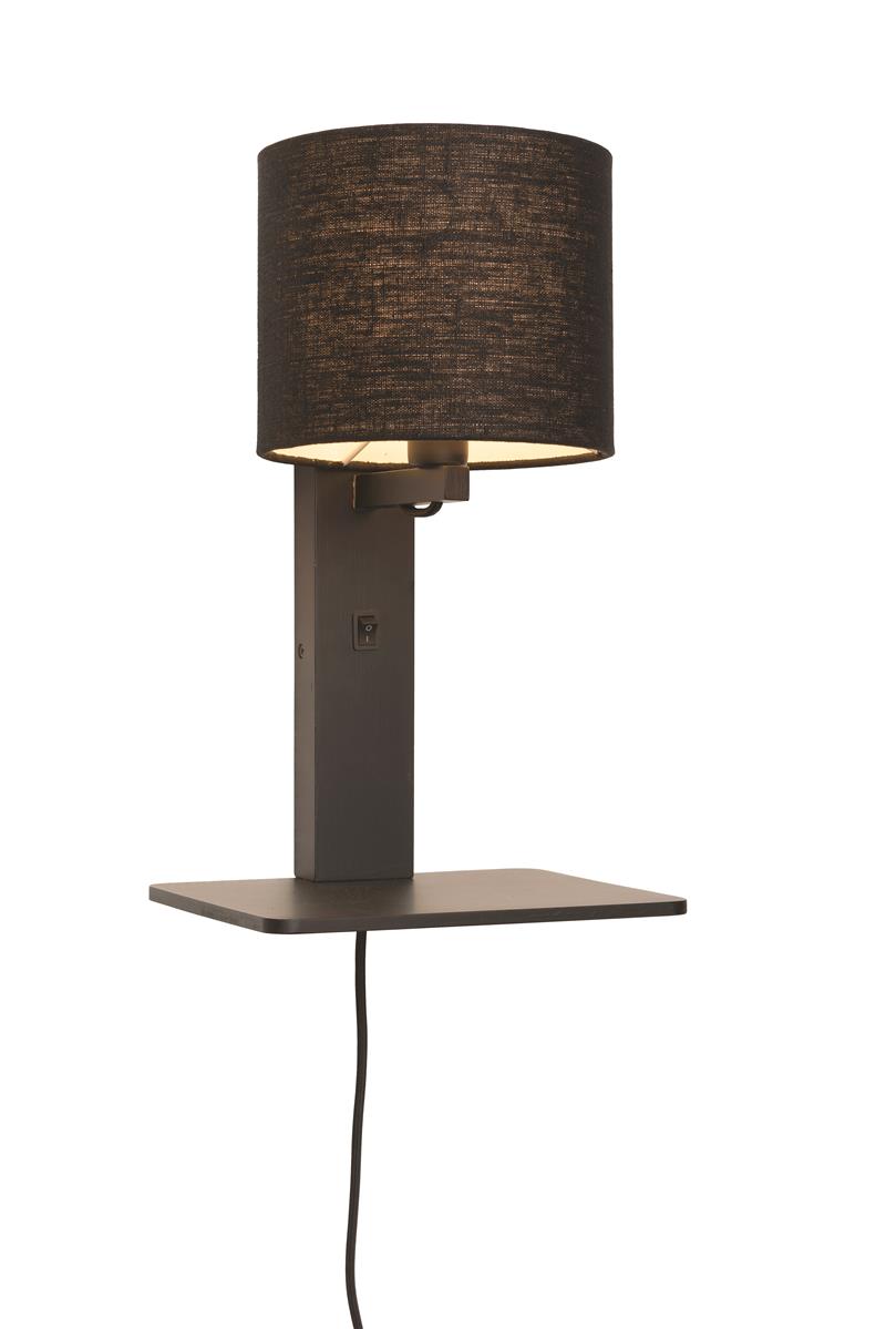 Good&Mojo I Wandleuchte I ANDES I Farbe: Schwarz I Schirm: Ø18 x 15