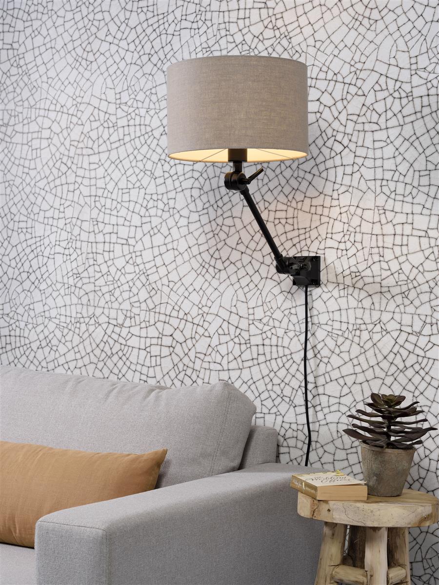 it's about RoMi I Wandleuchte I AMSTERDAM I Farbe: dunkles Leinen I Schirm: Ø32 x 20