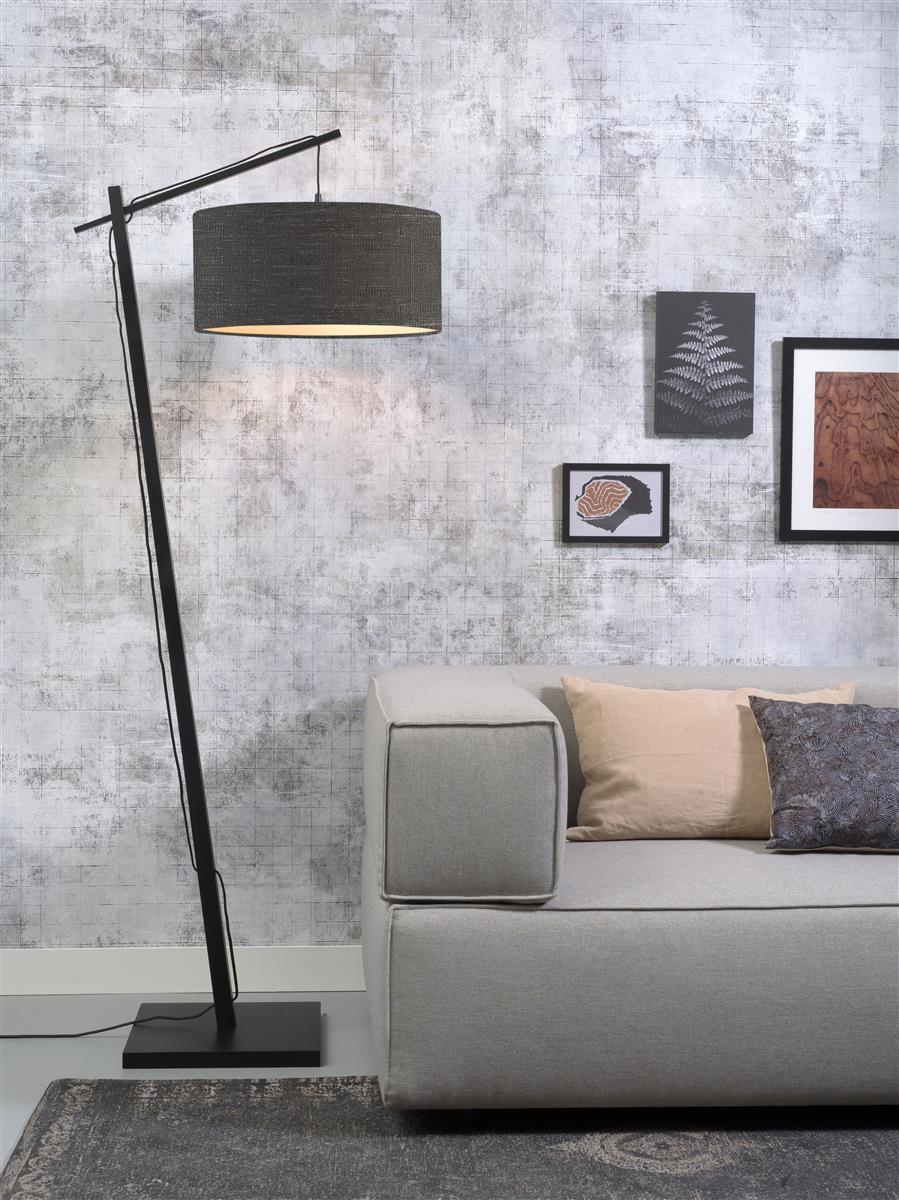 Good&Mojo I Stehleuchte I ANDES I Farbe: Dunkelgrau I Schirm: Ø47 x 23