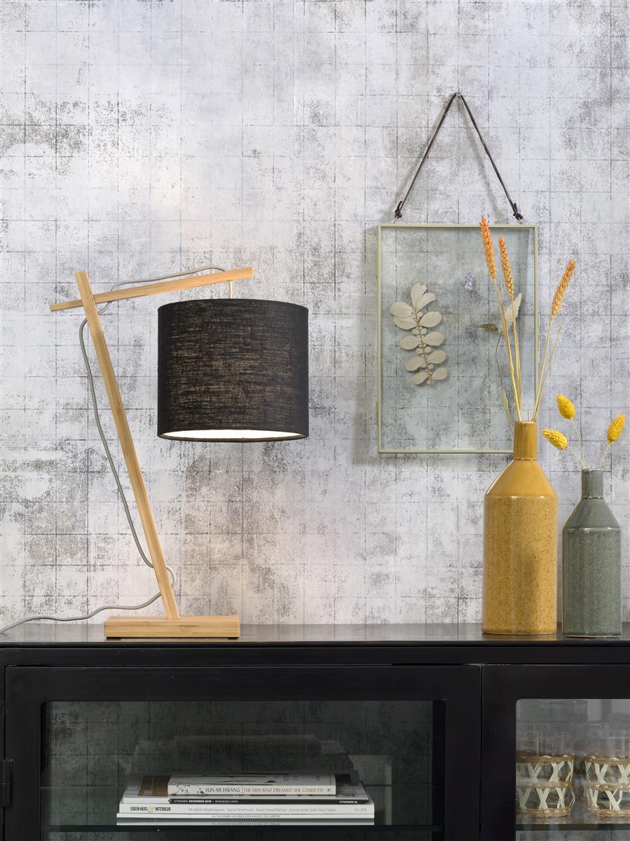 Good&Mojo I Tischleuchte I ANDES I Farbe: Schwarz I Schirm: Ø18 x 15