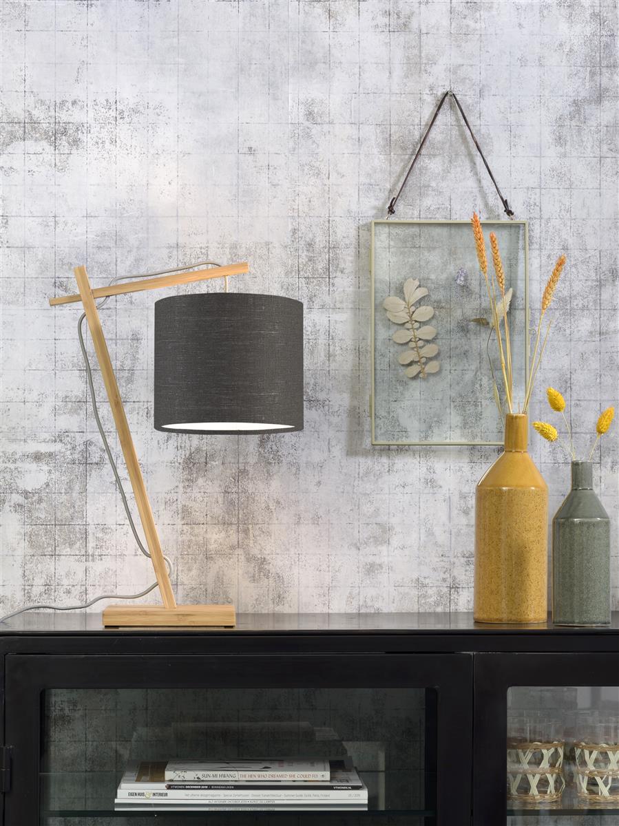 Good&Mojo I Tischleuchte I ANDES I Farbe: Dunkelgrau I Schirm: Ø18 x 15