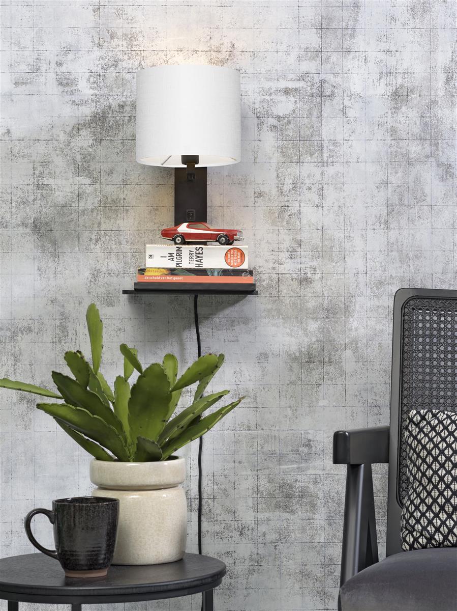 Good&Mojo I Wandleuchte I ANDES I Farbe: Weiß I Schirm: Ø18 x 15