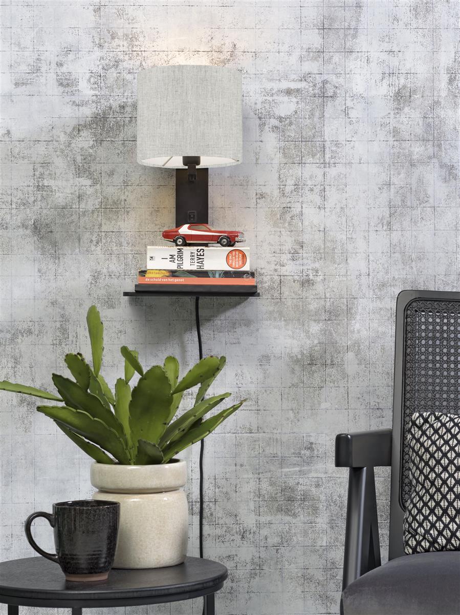 Good&Mojo I Wandleuchte I ANDES I Farbe: helles Leinen I Schirm: Ø18 x 15