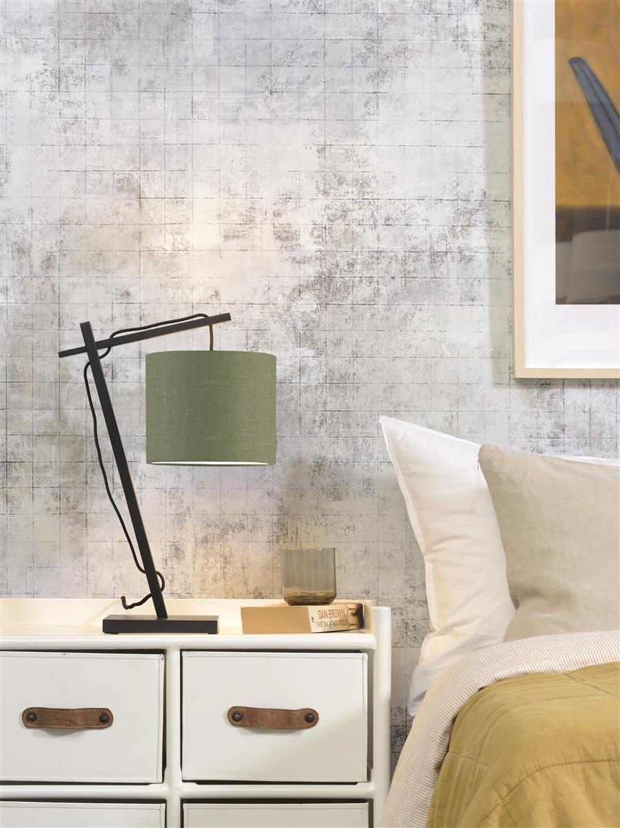 Good&Mojo I Tischleuchte I ANDES I Farbe: Grüner Wald I Schirm: Ø18 x 15