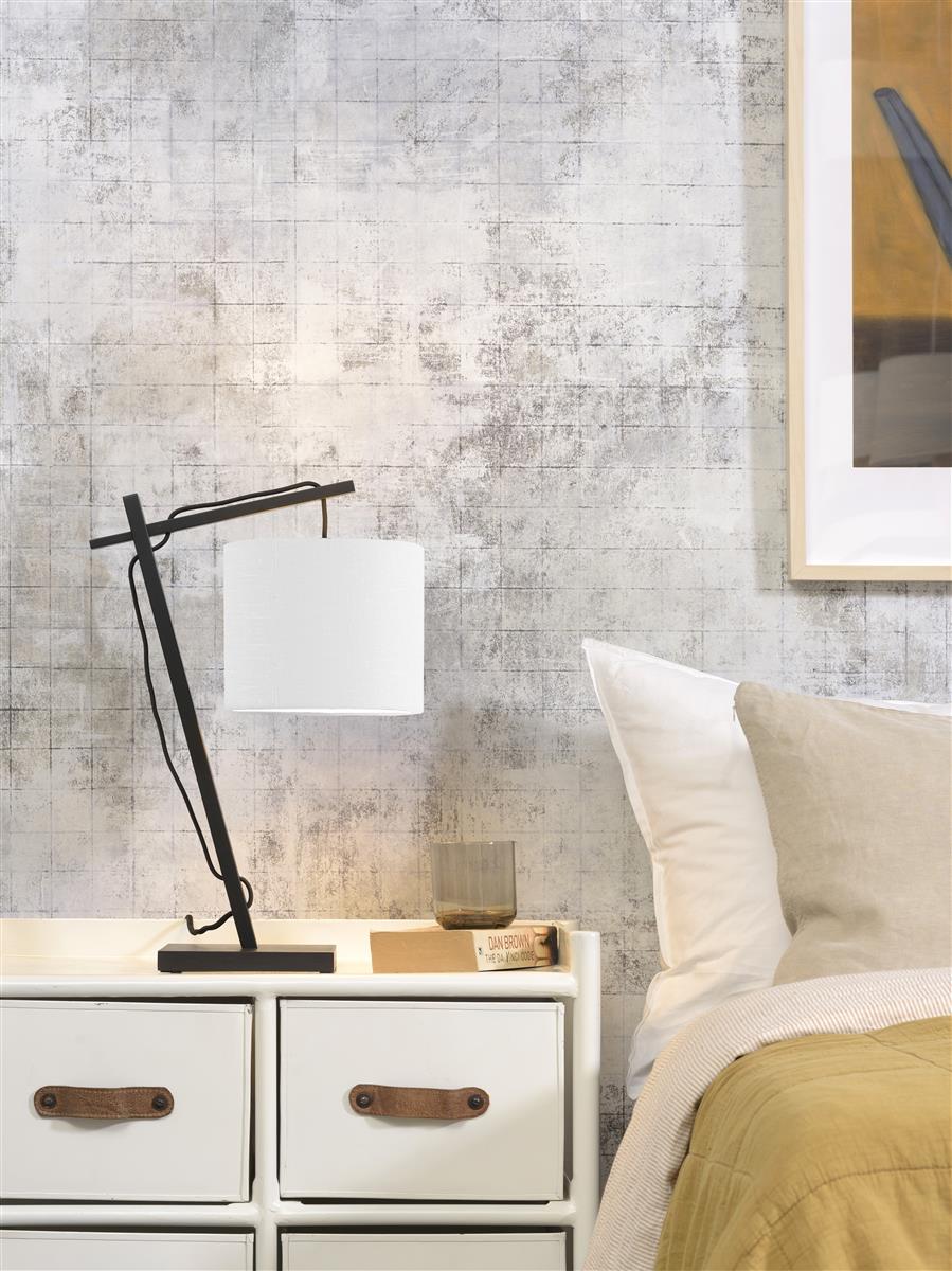 Good&Mojo I Tischleuchte I ANDES I Farbe: Weiß I Schirm: Ø18 x 15