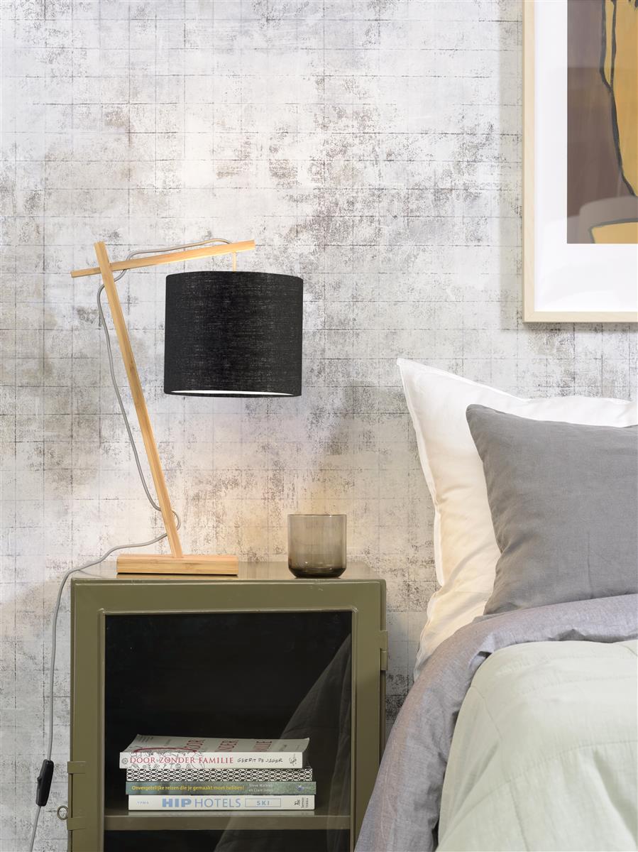 Good&Mojo I Tischleuchte I ANDES I Farbe: Schwarz I Schirm: Ø18 x 15