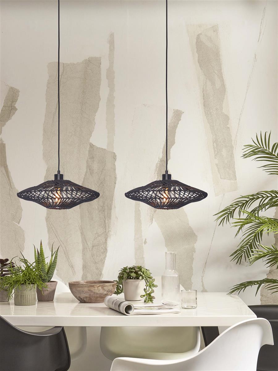 GOOD&MOJO I Hängeleuchte I ZANZIBAR I Farbe: Schwarz I Schirm: Ø40 x 12