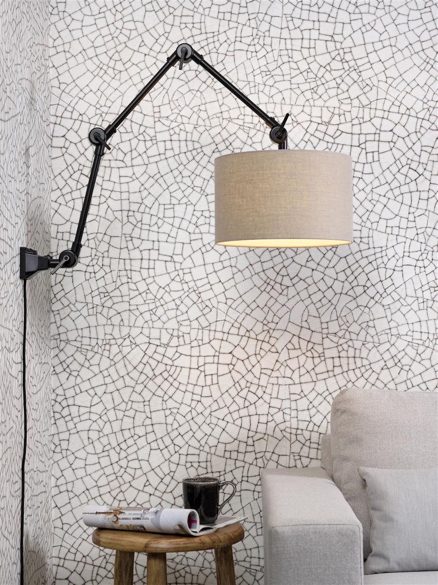 it's about RoMi I Wandleuchte I AMSTERDAM I Farbe: dunkles Leinen I Schirm: Ø32 x 20