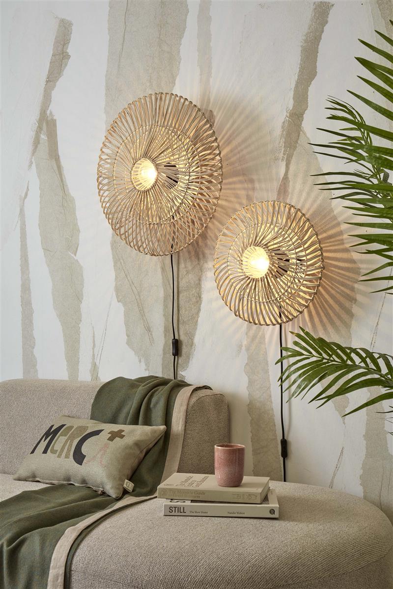 GOOD&MOJO I Wandleuchte I ZANZIBAR I Farbe: Weiß  I Schirm: Ø40 x 12