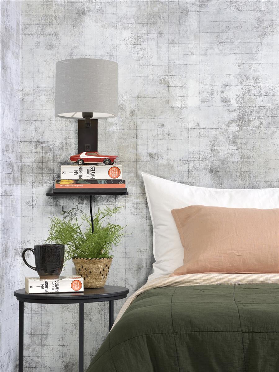 Good&Mojo I Wandleuchte I ANDES I Farbe: Lichtgrau I Schirm: Ø18 x 15