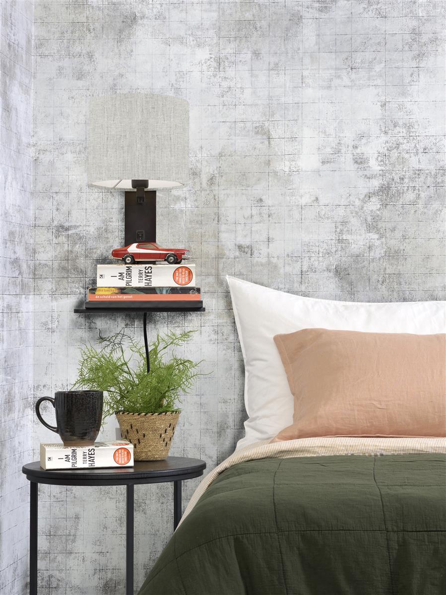 Good&Mojo I Wandleuchte I ANDES I Farbe: helles Leinen I Schirm: Ø18 x 15