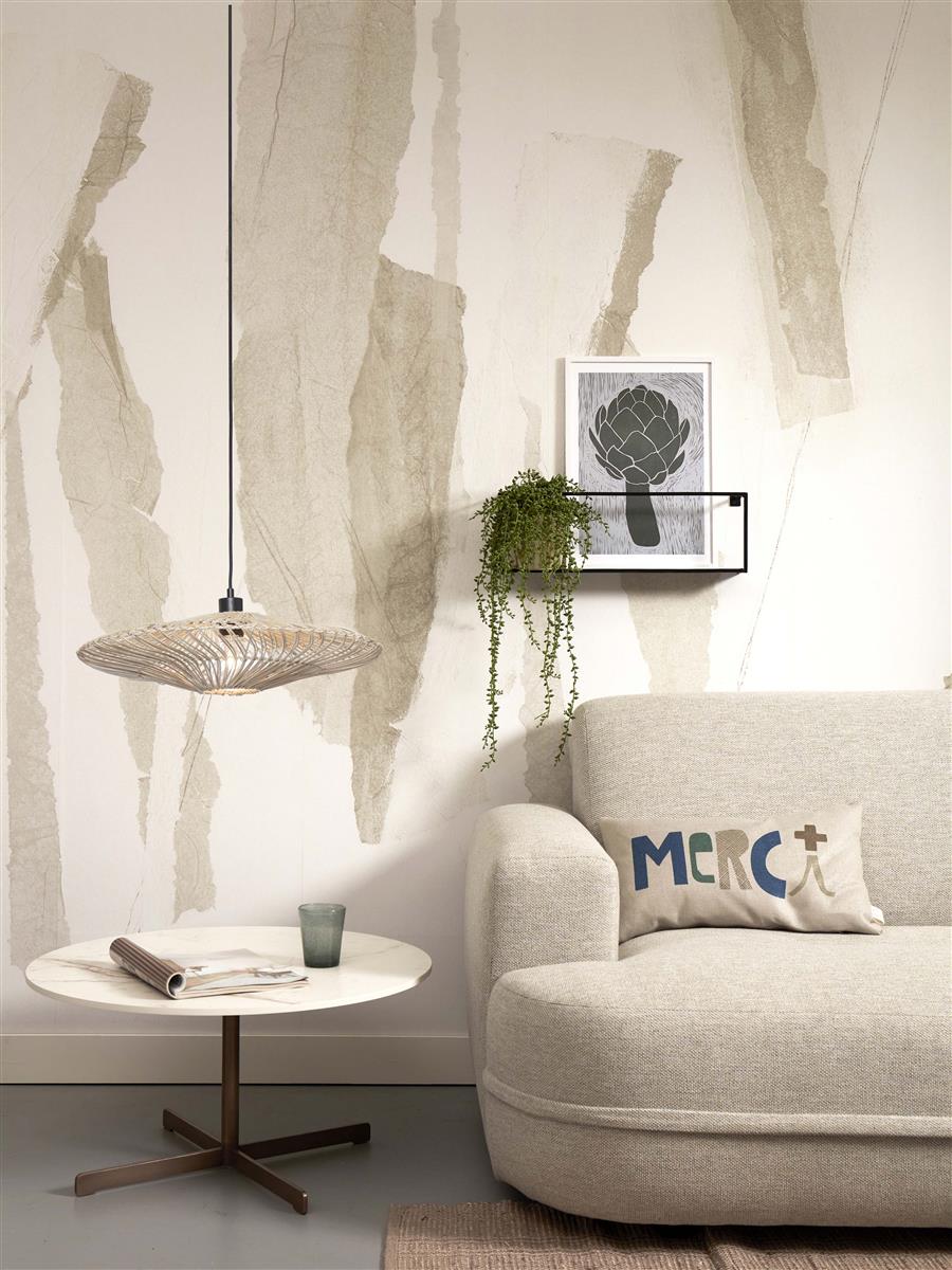 GOOD&MOJO I Hängeleuchte I ZANZIBAR I Farbe: Weiß  I Schirm: Ø55 x 14