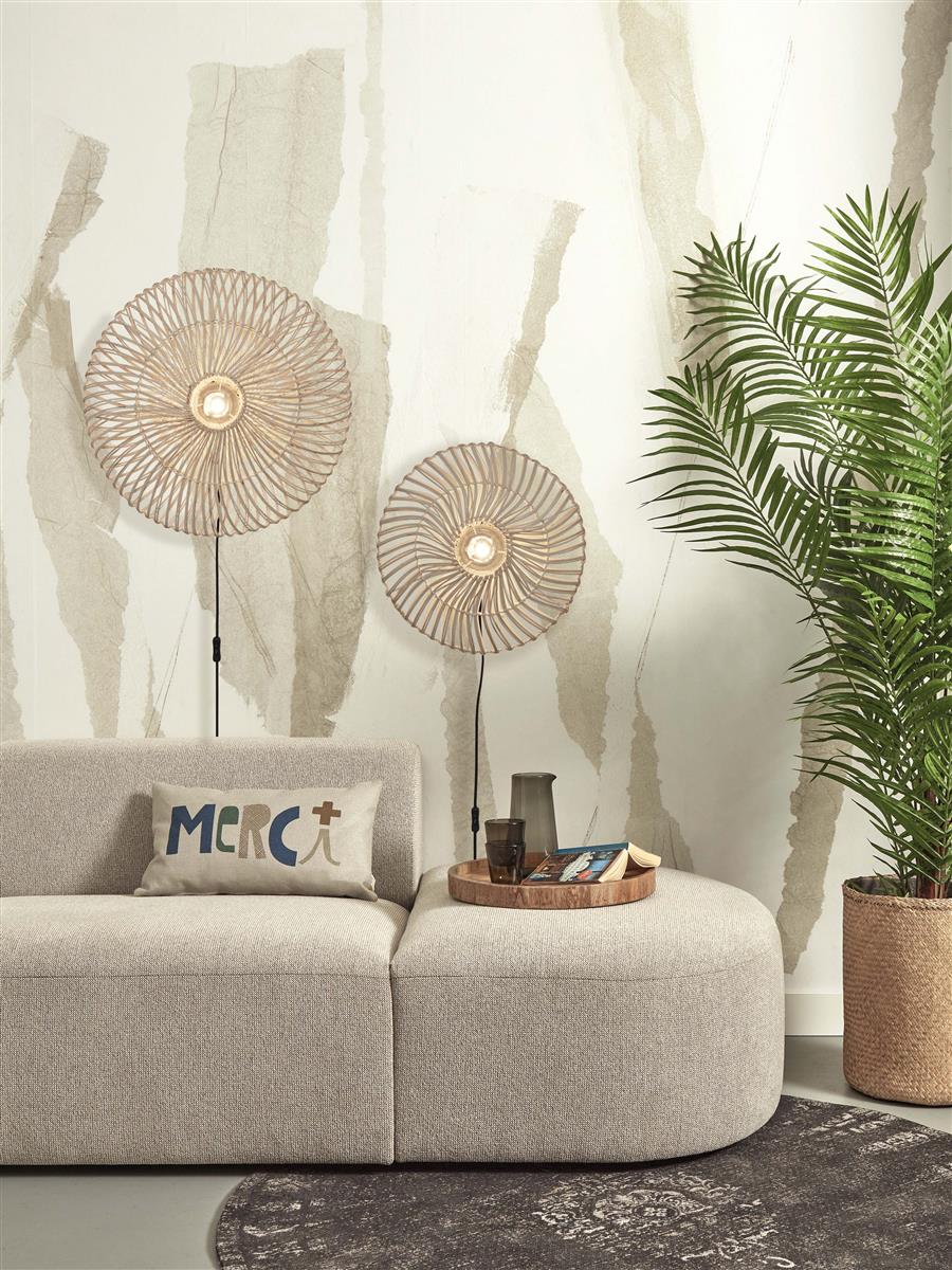 GOOD&MOJO I Wandleuchte I ZANZIBAR I Farbe: Weiß  I Schirm: Ø40 x 12