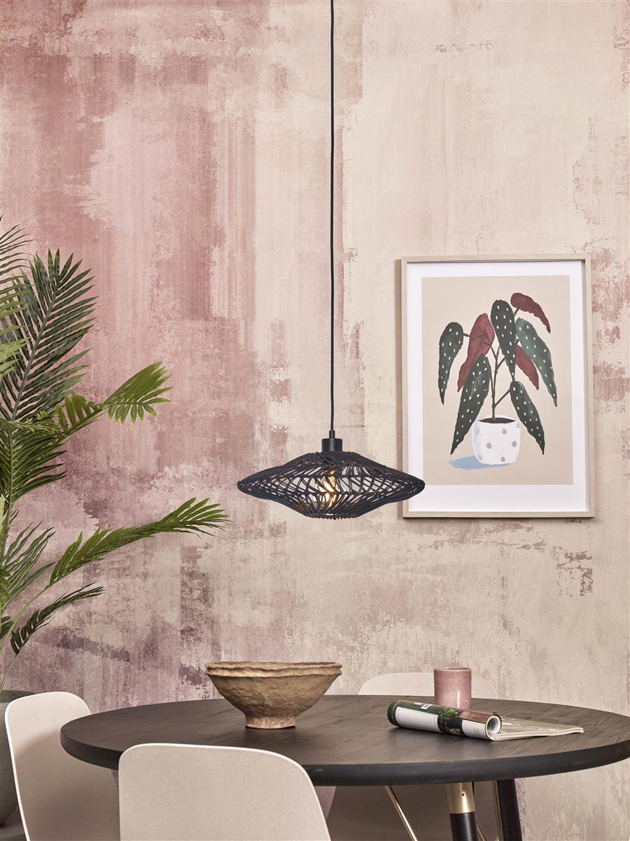 GOOD&MOJO I Hängeleuchte I ZANZIBAR I Farbe: Schwarz I Schirm: Ø40 x 12