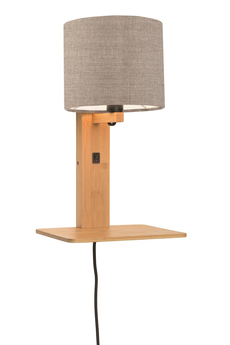 Good&Mojo I Wandleuchte I ANDES I Farbe: dunkles Leinen I Schirm: Ø18 x 15