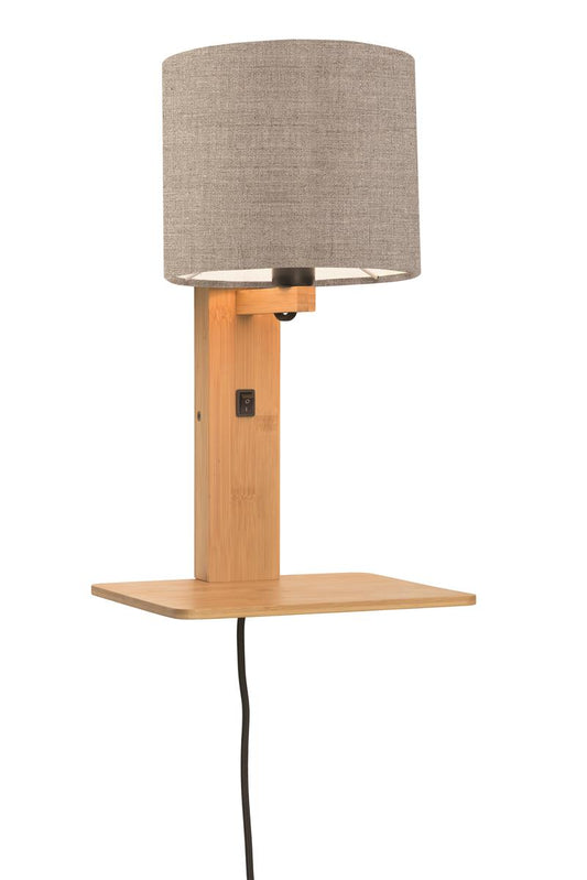 Good&Mojo I Wandleuchte I ANDES I Farbe: dunkles Leinen I Schirm: Ø18 x 15