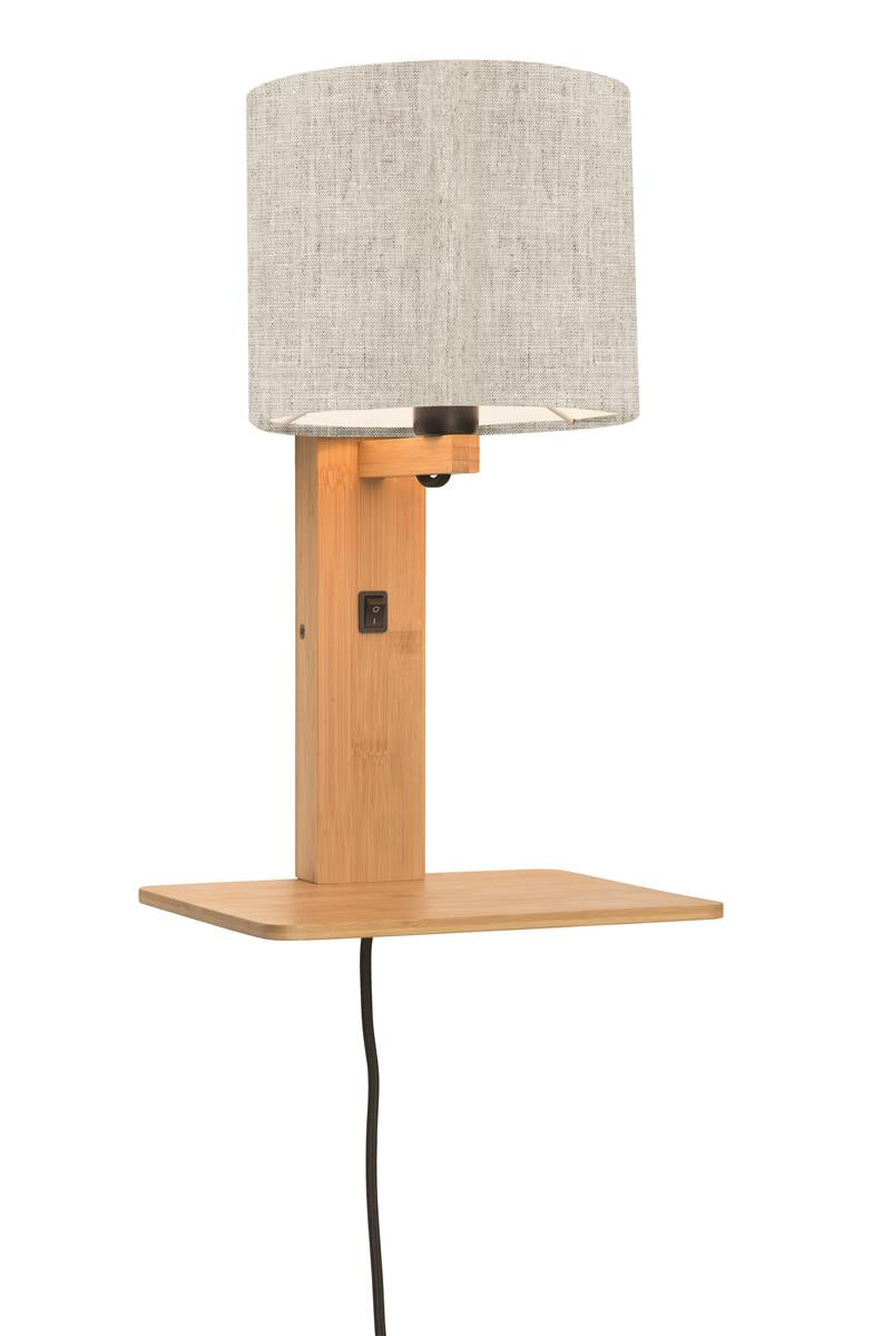 Good&Mojo I Wandleuchte I ANDES I Farbe: helles Leinen I Schirm: Ø18 x 15