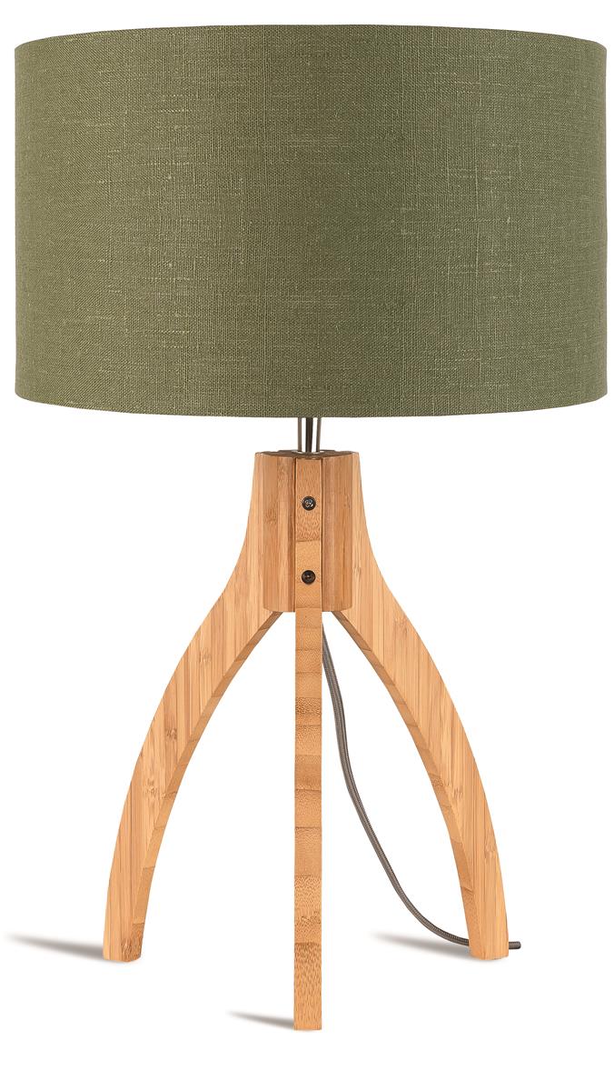 Good&Mojo I Tischleuchte I ANNAPURNA I Farbe: Grüner Wald I Schirm: Ø32 x 20