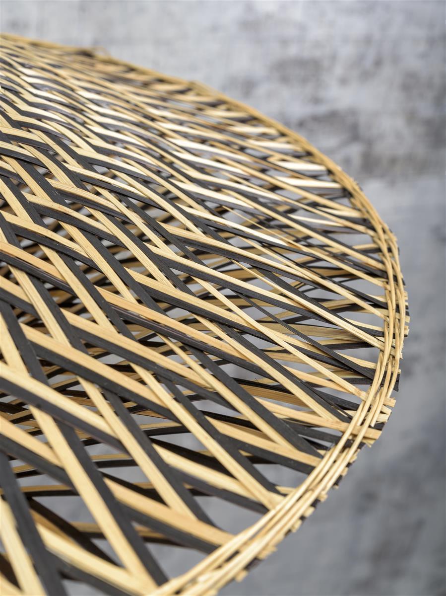 Good&Mojo I Deckenleuchte I BALI I Farbe: Natur/Schwarz I Schirm: Ø44 x 12