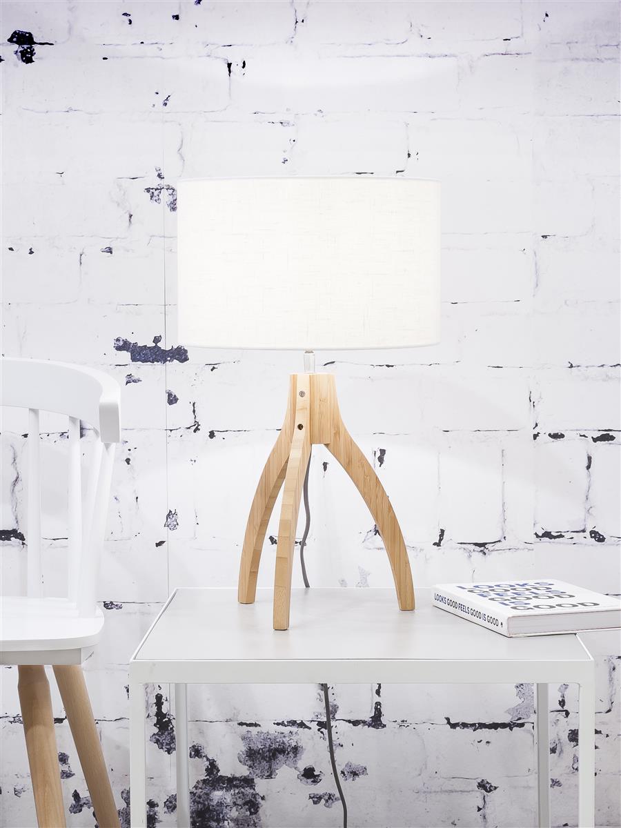 Good&Mojo I Tischleuchte I ANNAPURNA I Farbe: Weiß I Schirm: Ø32 x 20