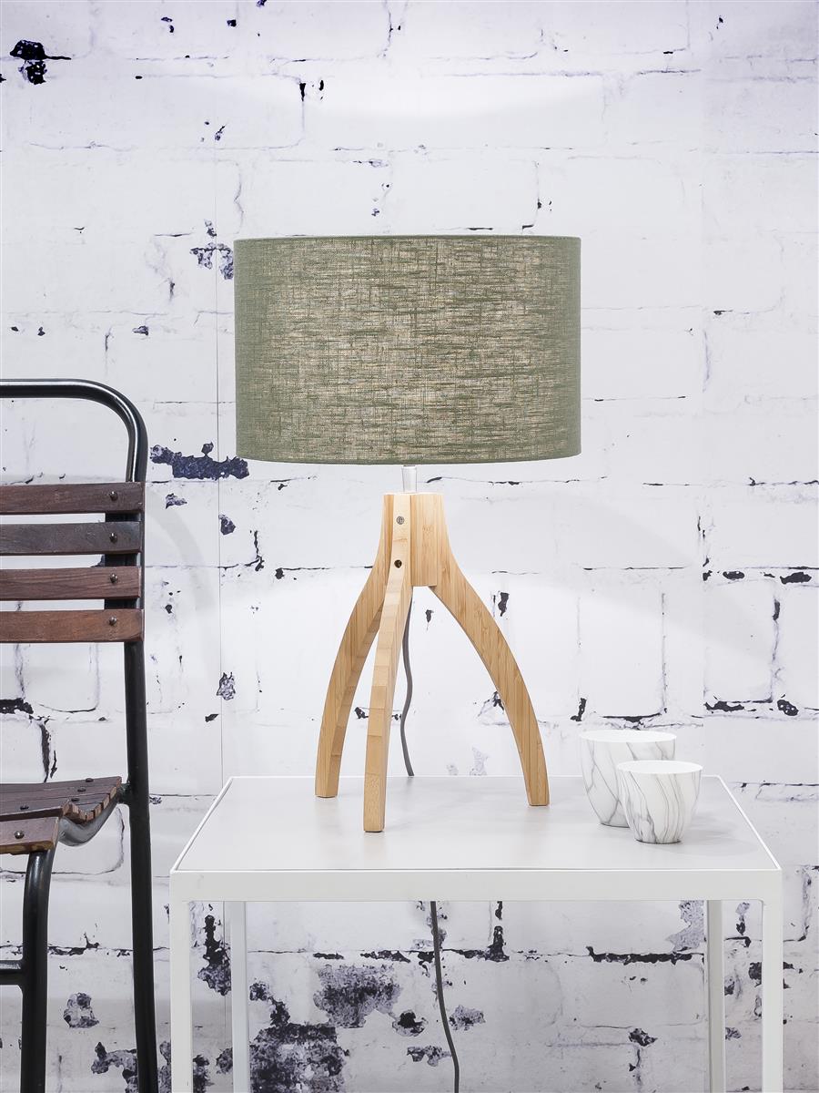 Good&Mojo I Tischleuchte I ANNAPURNA I Farbe: Grüner Wald I Schirm: Ø32 x 20