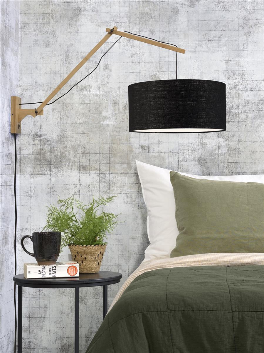 Good&Mojo I Wandleuchte I ANDES I Farbe: Schwarz I Schirm: Ø47 x 23