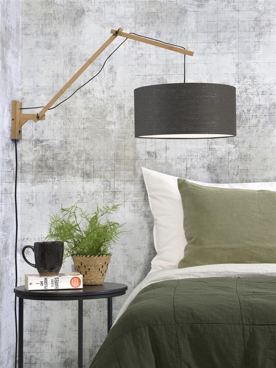 Good&Mojo I Wandleuchte I ANDES I Farbe: Dunkelgrau I Schirm: Ø47 x 23