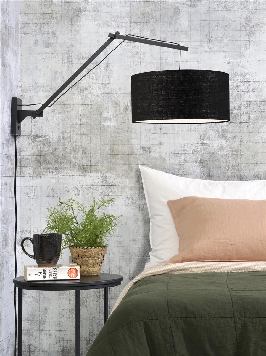 Good&Mojo I Wandleuchte I ANDES I Farbe: Schwarz I Schirm: Ø47 x 23