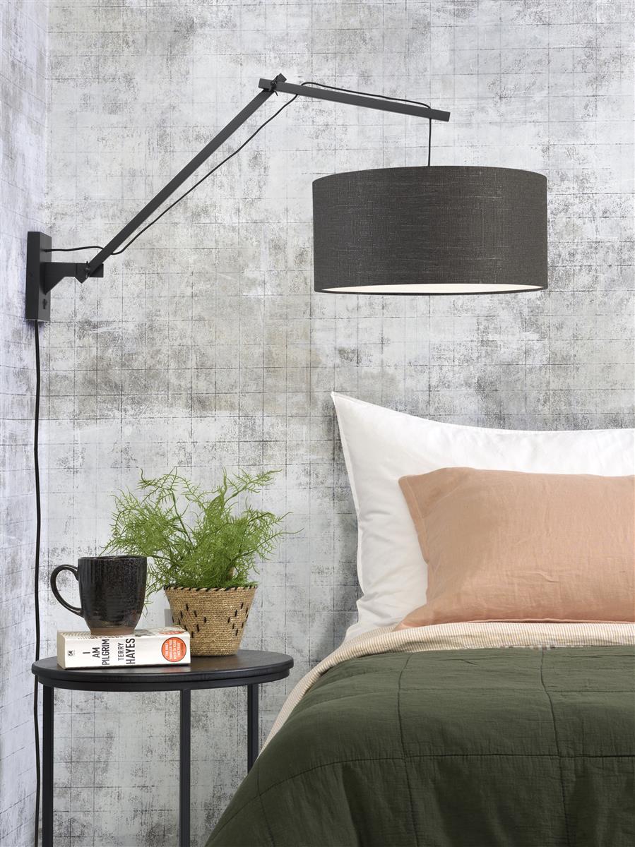 Good&Mojo I Wandleuchte I ANDES I Farbe: Dunkelgrau I Schirm: Ø47 x 23
