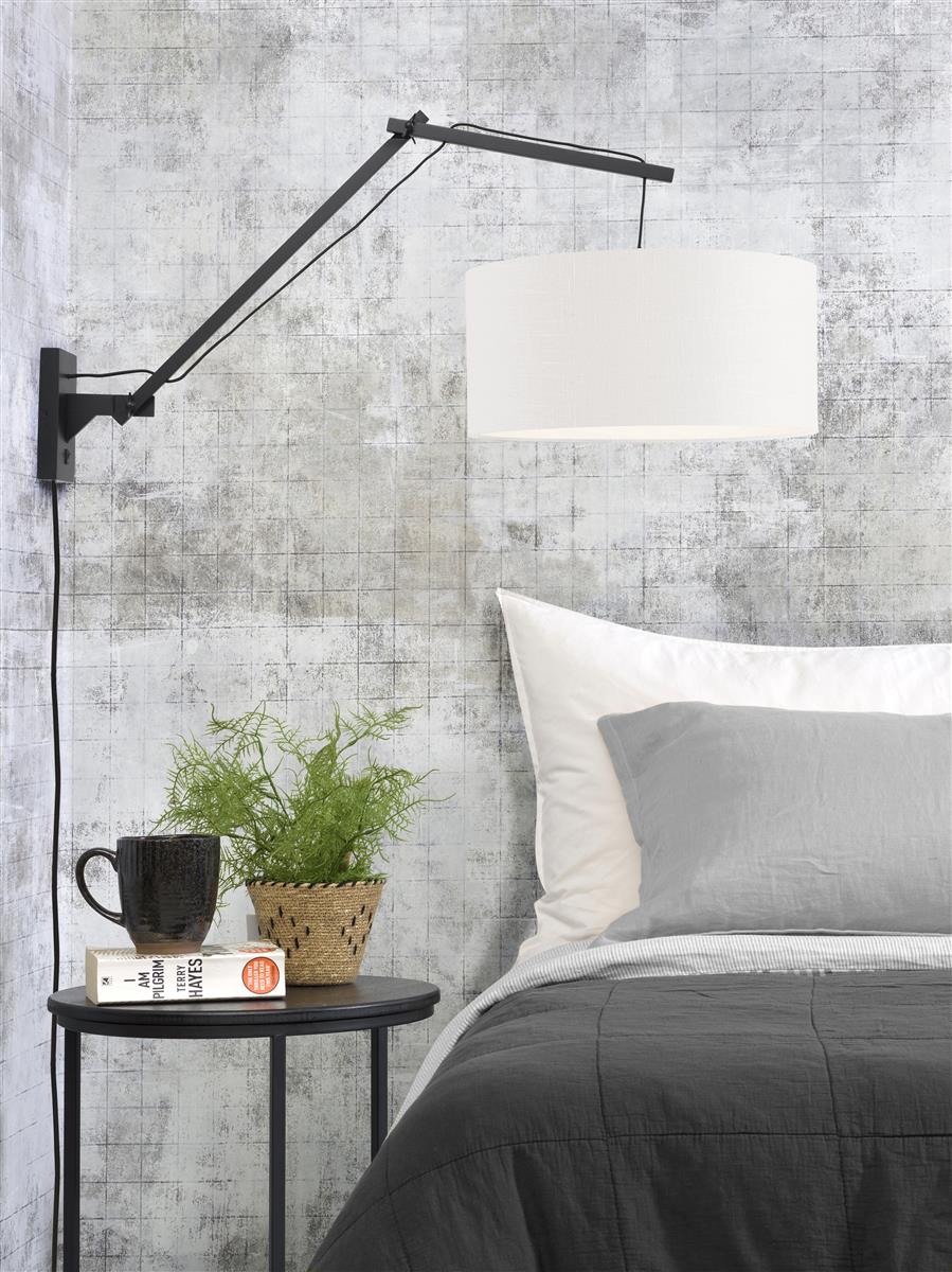 Good&Mojo I Wandleuchte I ANDES I Farbe: Weiß I Schirm: Ø47 x 23