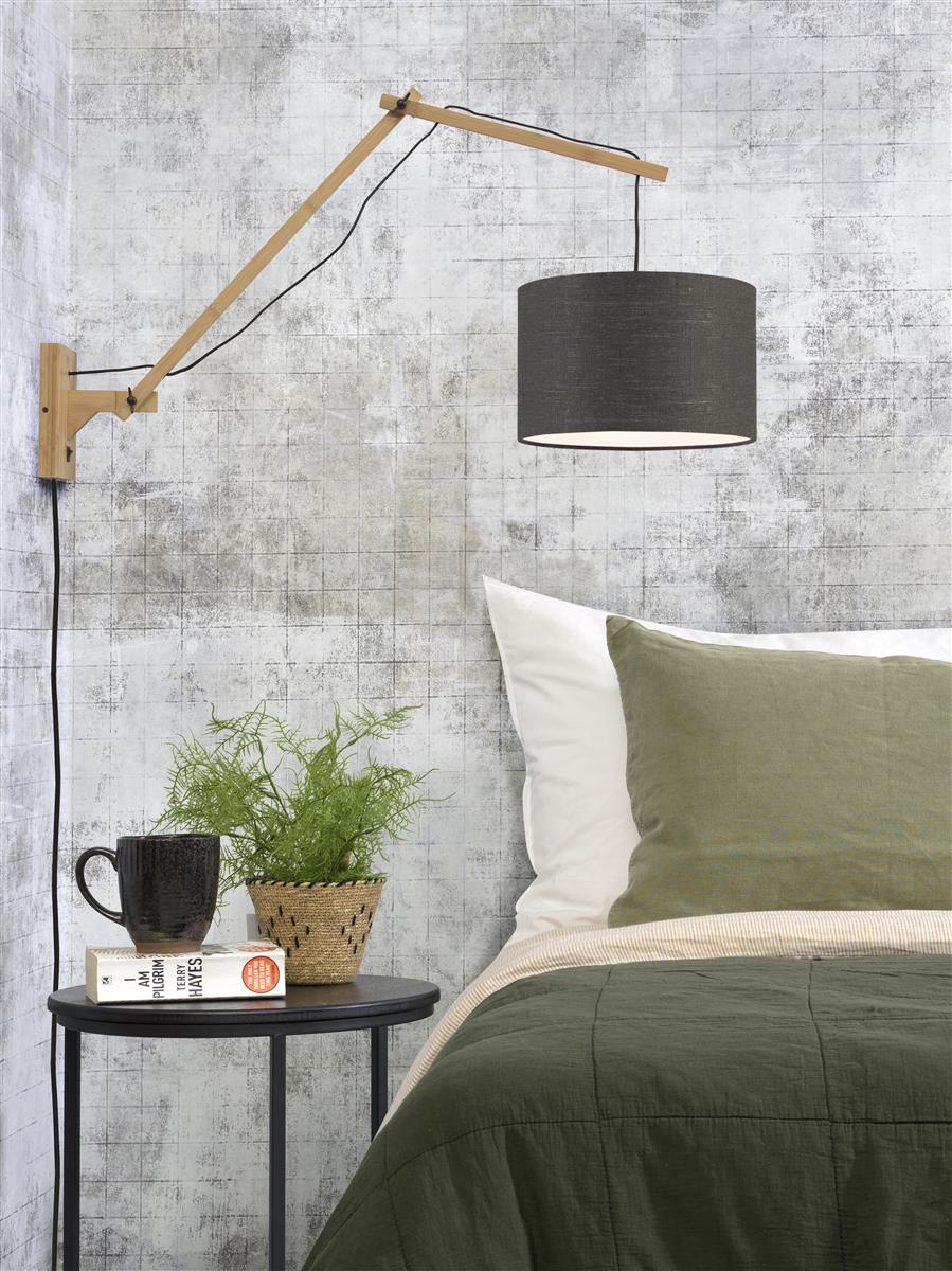 Good&Mojo I Wandleuchte I ANDES I Farbe: Dunkelgrau I Schirm: Ø32 x 20