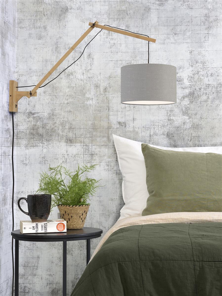 Good&Mojo I Wandleuchte I ANDES I Farbe: Lichtgrau I Schirm: Ø32 x 20