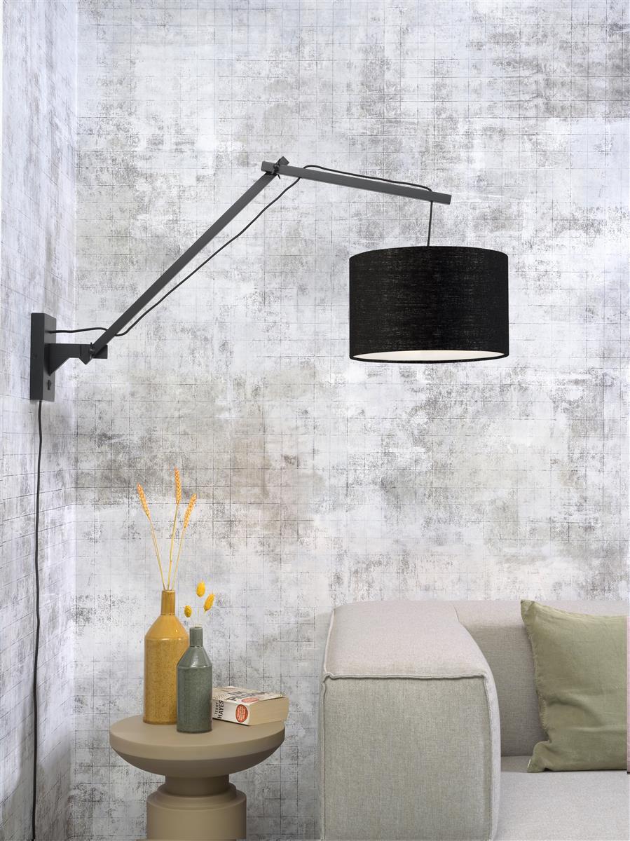Good&Mojo I Wandleuchte I ANDES I Farbe: Schwarz I Schirm: Ø32 x 20