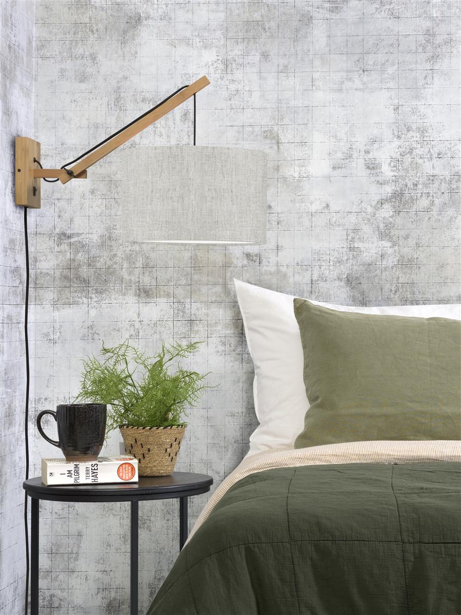 Good&Mojo I Wandleuchte I ANDES I Farbe: helles Leinen I Schirm: Ø32 x 20