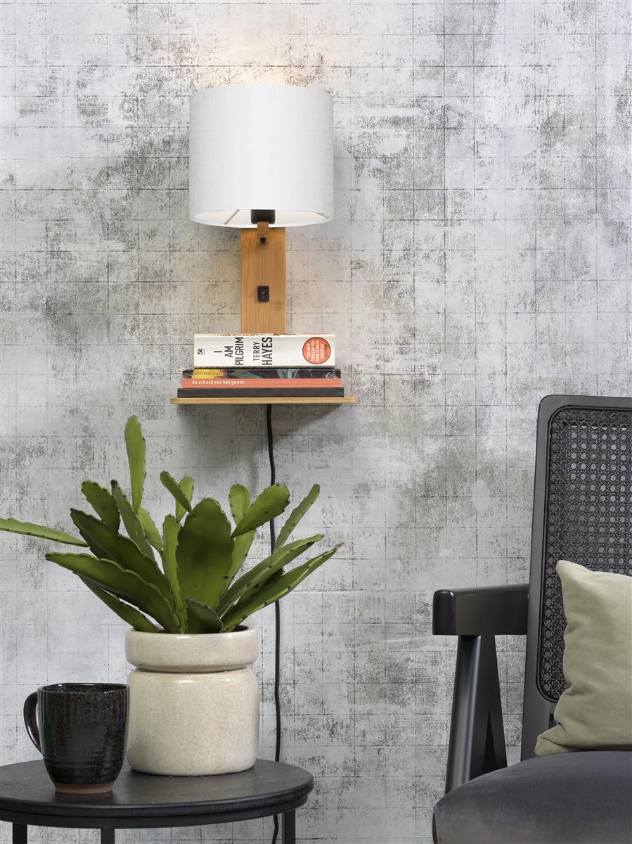 Good&Mojo I Wandleuchte I ANDES I Farbe: Weiß I Schirm: Ø18 x 15