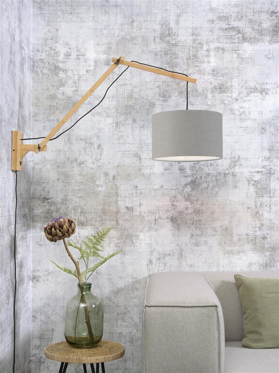 Good&Mojo I Wandleuchte I ANDES I Farbe: Lichtgrau I Schirm: Ø32 x 20