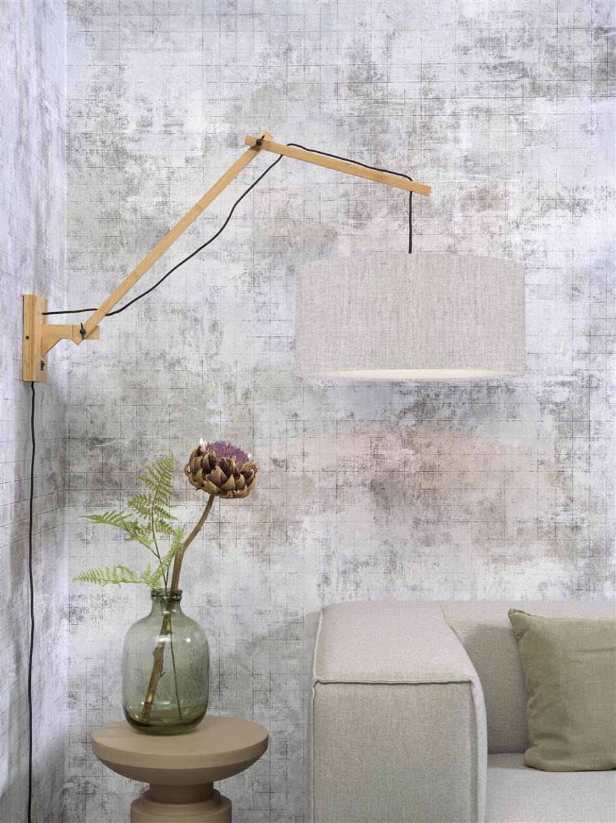 Good&Mojo I Wandleuchte I ANDES I Farbe: helles Leinen I Schirm: Ø47 x 23