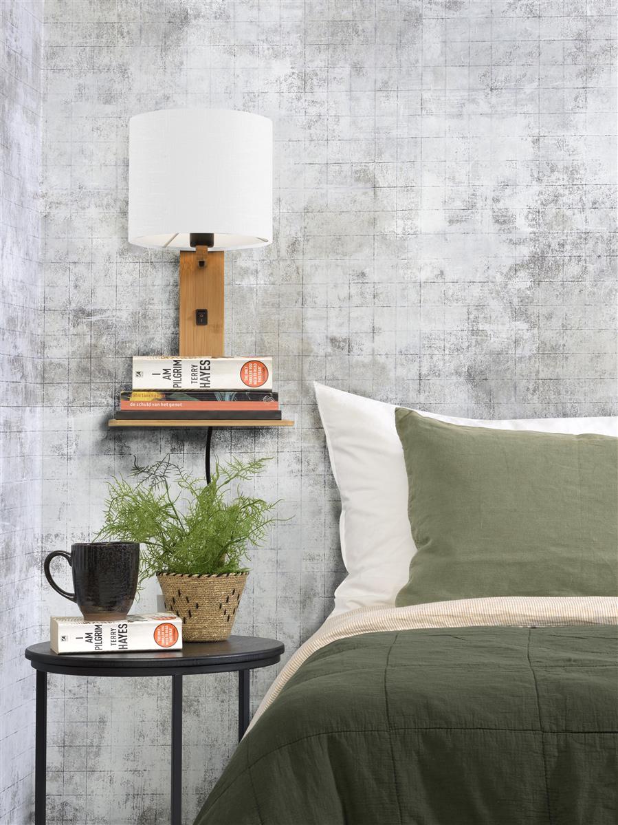 Good&Mojo I Wandleuchte I ANDES I Farbe: Weiß I Schirm: Ø18 x 15