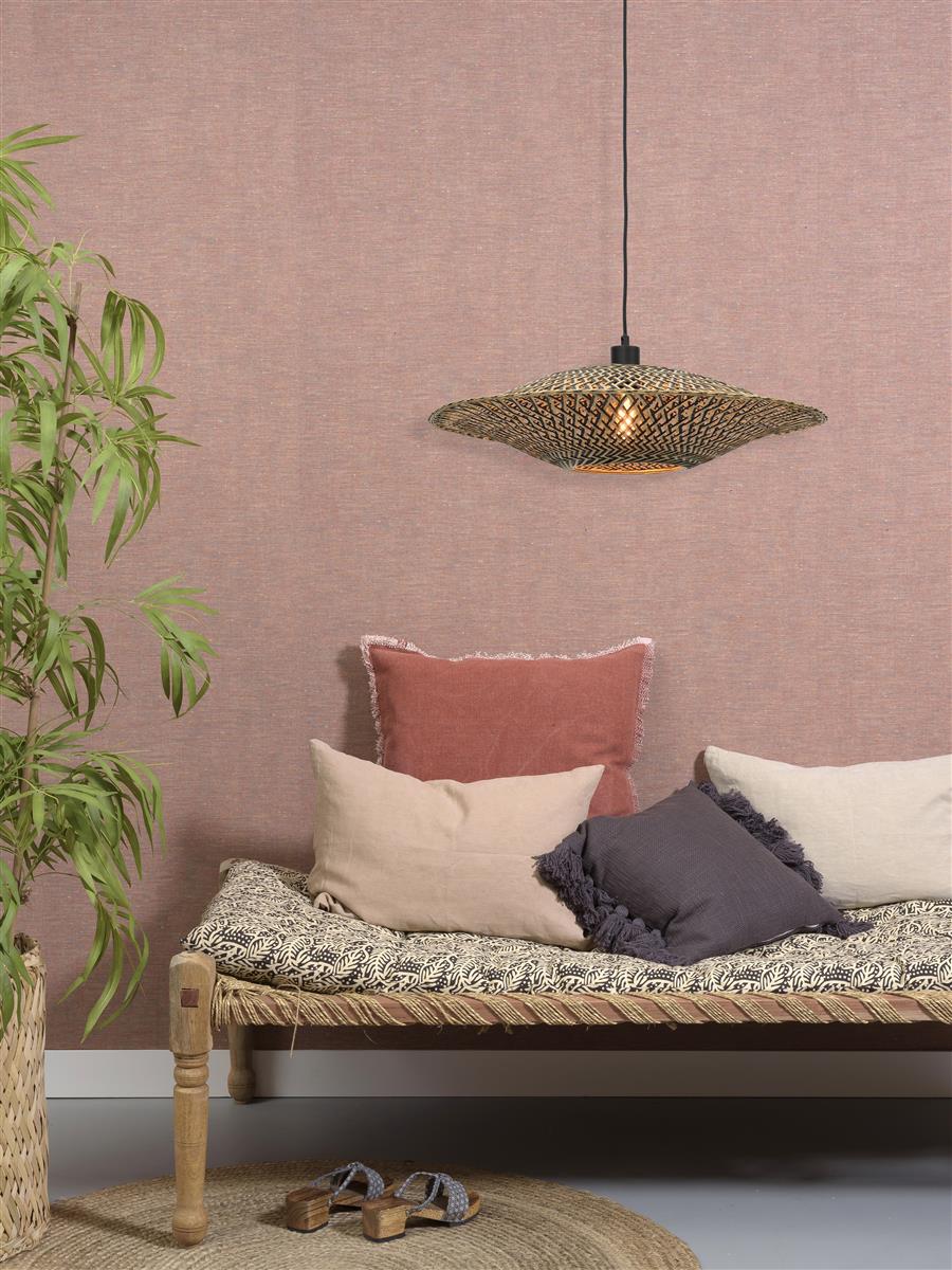 Good&Mojo I Hängeleuchte I BALI I Farbe: Natur/Schwarz I Schirm: Ø60 x 15