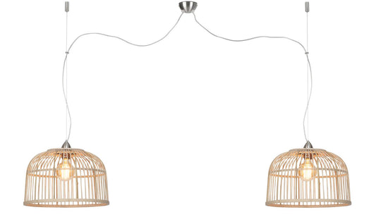 Good&Mojo I Hängeleuchte I BORNEO I Farbe: Natur I Schirm: Ø42 x 32