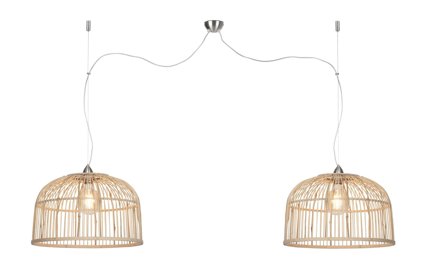 Good&Mojo I Hängeleuchte I BORNEO I Farbe: Natur I Schirm: Ø52 x 32