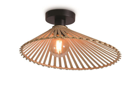 Good&Mojo I Deckenleuchte I BROMO I Farbe: Natur/Schwarz I Schirm: Ø40 x 11