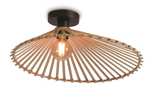 Good&Mojo I Deckenleuchte I BROMO I Farbe: Natur/Schwarz I Schirm: Ø50 x 12