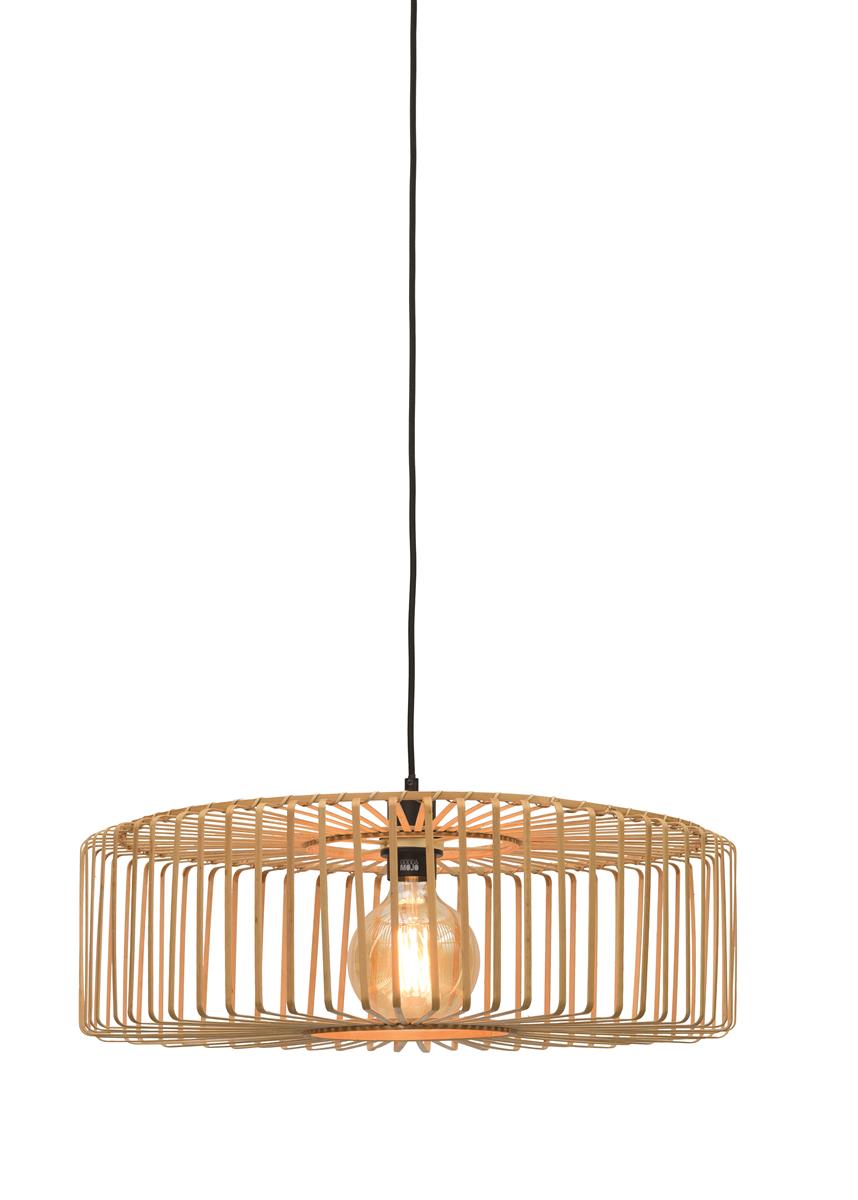 Good&Mojo I Hängeleuchte I BROMO I Farbe: Natur/Schwarz I Schirm: Ø60 x 18