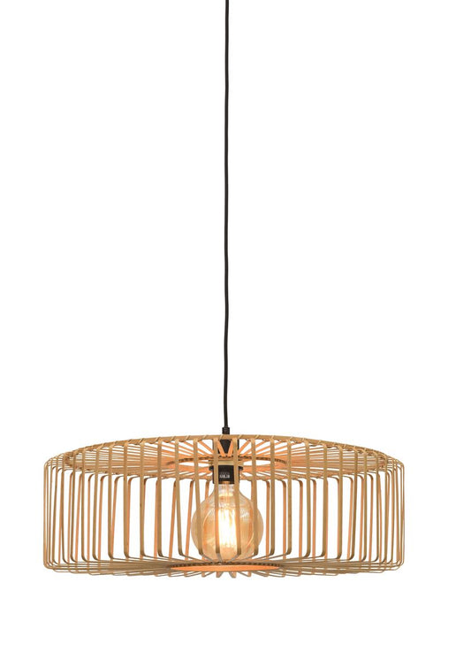 Good&Mojo I Hängeleuchte I BROMO I Farbe: Natur/Schwarz I Schirm: Ø60 x 18