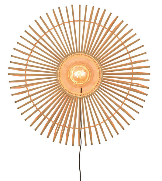 Good&Mojo I Wandleuchte I BROMO I Farbe: Natur/Schwarz I Schirm: Ø60 x 18