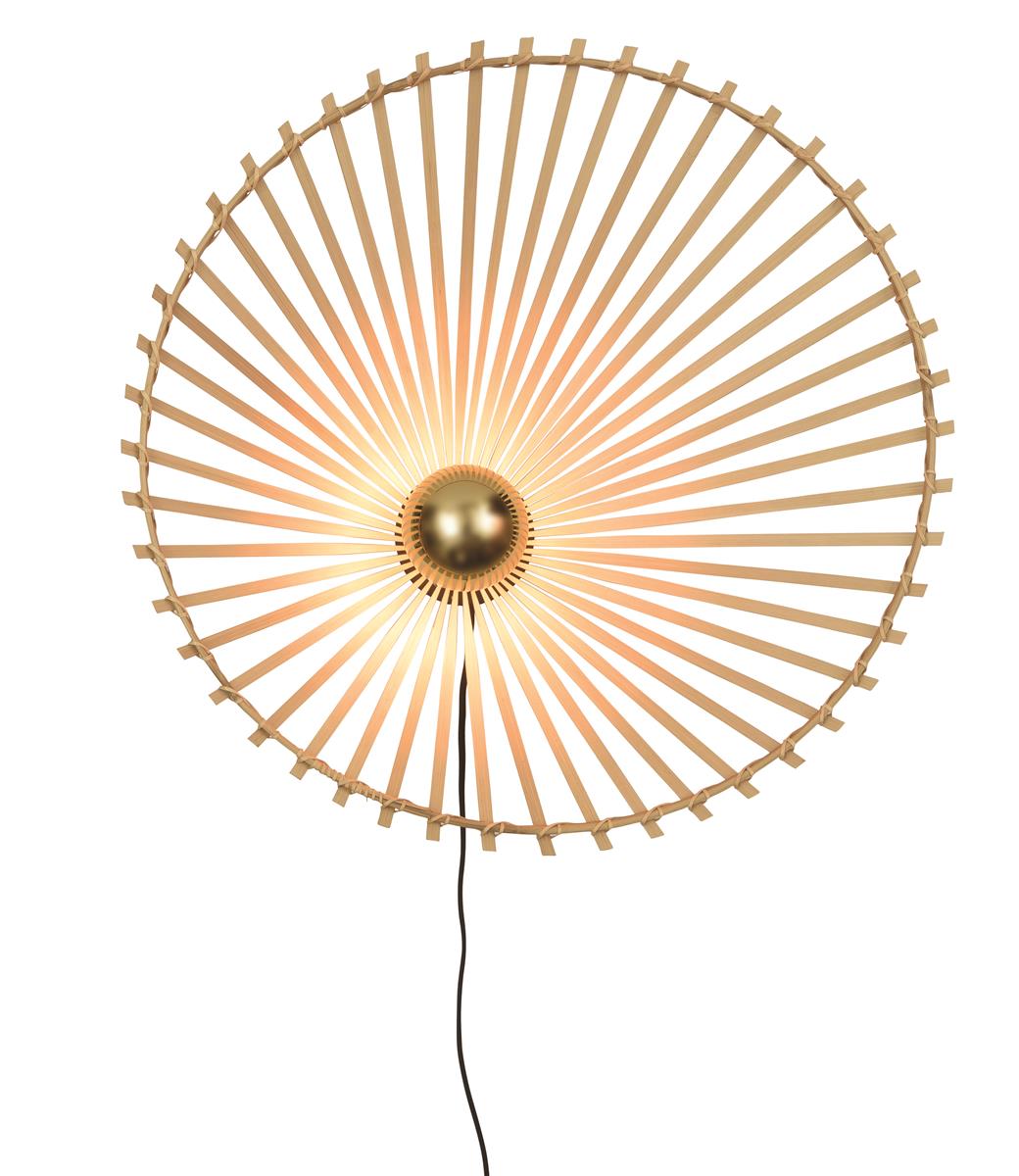 Good&Mojo I Wandleuchte I BROMO I Farbe: Natur/Schwarz I Schirm: Ø60 x 14