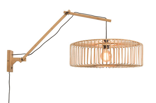 Good&Mojo I Wandleuchte I BROMO I Farbe: Natur I Schirm: Ø60 x 18