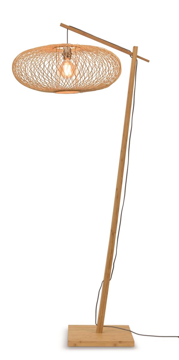 Good&Mojo I Stehleuchte I CANGO I Farbe: Natur I Schirm: Ø60 x 25